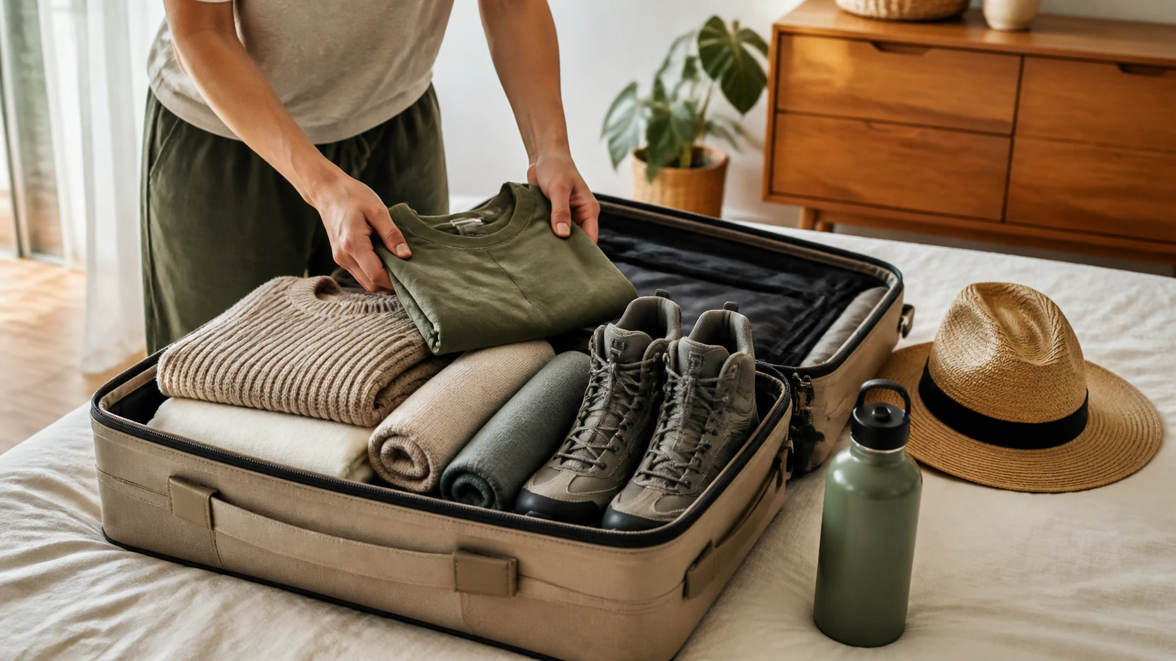 Préparation d’une valise pour un voyage